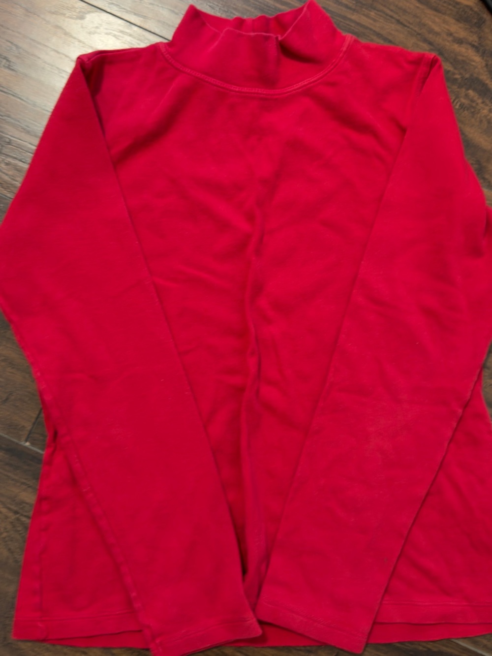 White Stag Red Long Sleeve Turtleneck Top